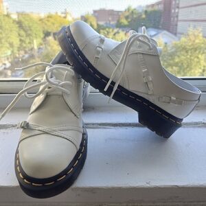 Dr. Martens White Leather Oxfords
